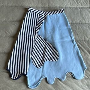 PH5 anvil colorblocked midi skirt blue, elastic waist, M NWT